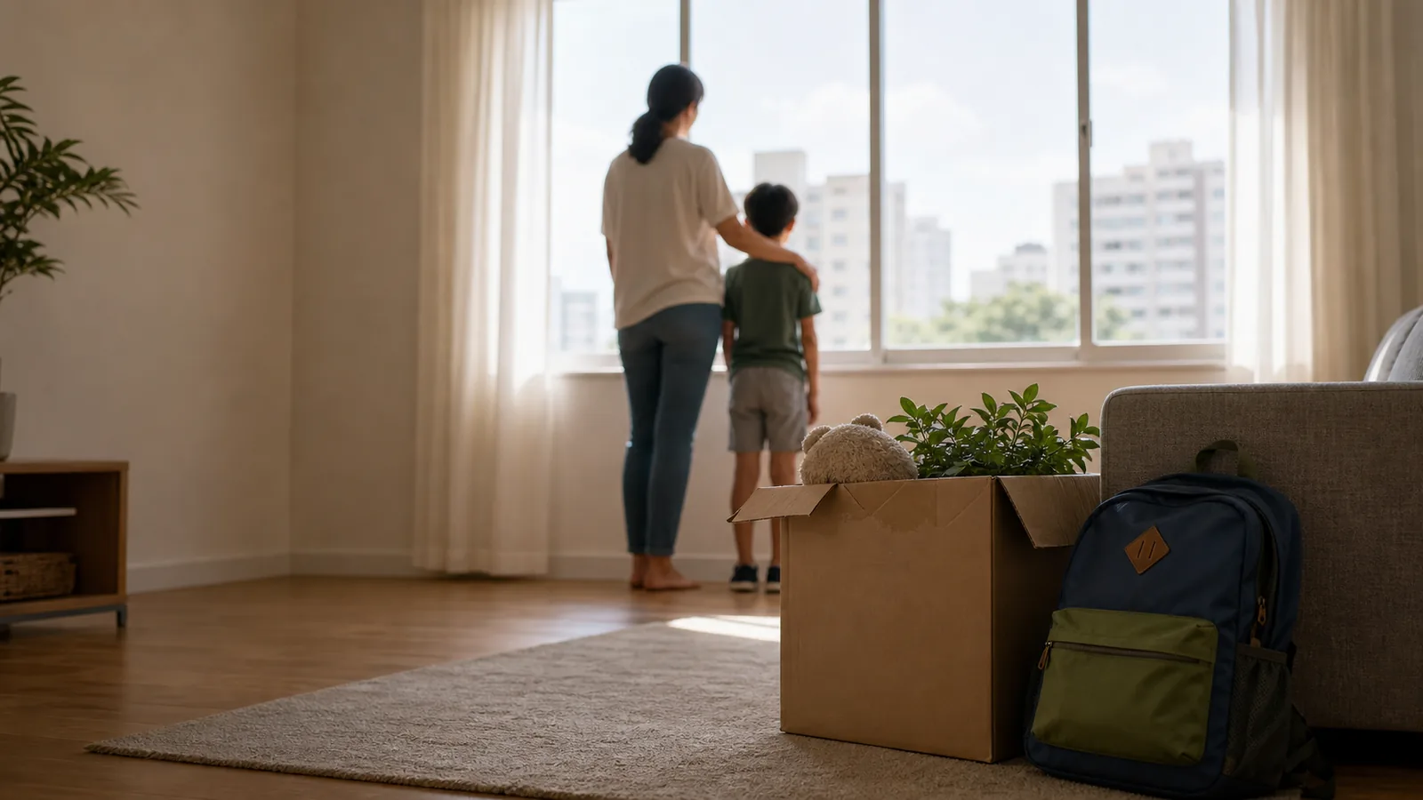 imóvel com filho menor em apartamento com mudança